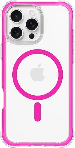 Miniatura 14 de ORNARTO Air Case para iPhone 16 Pro Max Transparente, Compatible con MagSafe, Funda de Protección contra Caídas de Grado Militar con Air-Pink