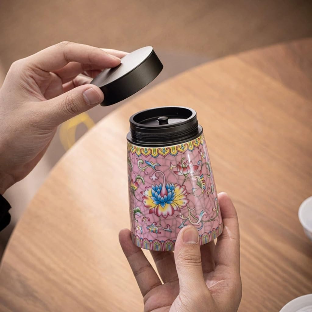 Botes Cocina Almacenaje Lata De Té Cerámica Esmaltada Creativa con Tapa, Sellada For Almacenamiento Suelto