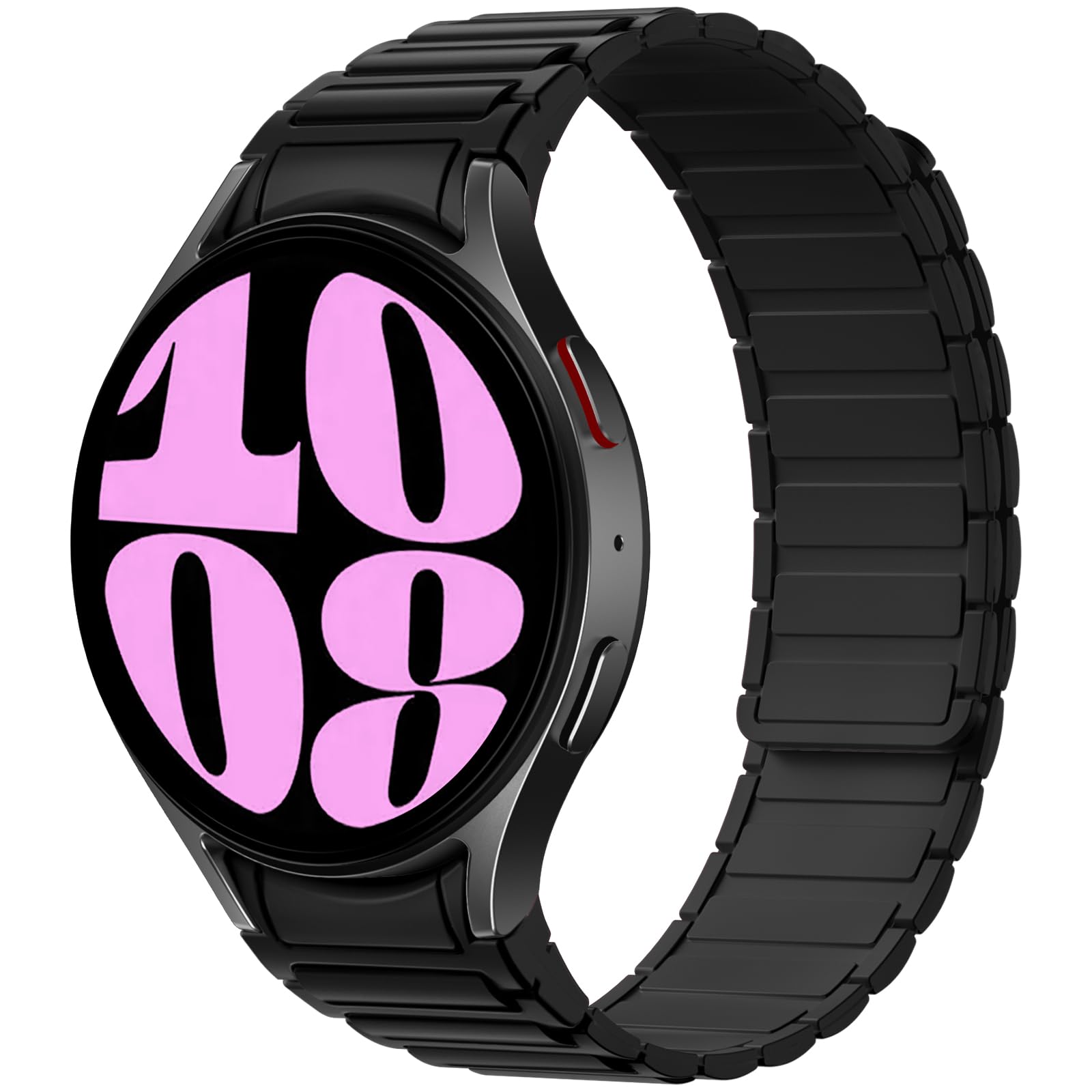 Haveda No Gap Magnetic Band Compatible with Samsung Galaxy Watch 7/6/5/4/FE 40mm 44mm/Galaxy Watch 4 6 Classic 47mm 46mm 43mm 42mm/Watch 5 Pro 45mm, 20mm Silicone Watch Bands Strap for Men Women