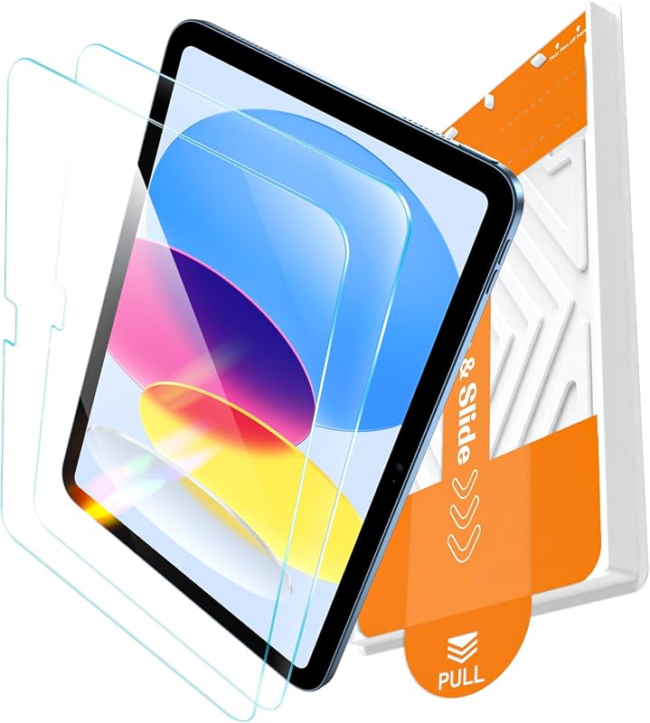 EZ-GLAZ-for iPad A16 11th (11 Inch)/10th Gen (10.9 Inch) Screen Protector | (2025/2022), Military-Grade Shatterproof, 9H+ Tempered Glass with Installation Box, Anti-Scratch, HD Clarity, Bubble Free