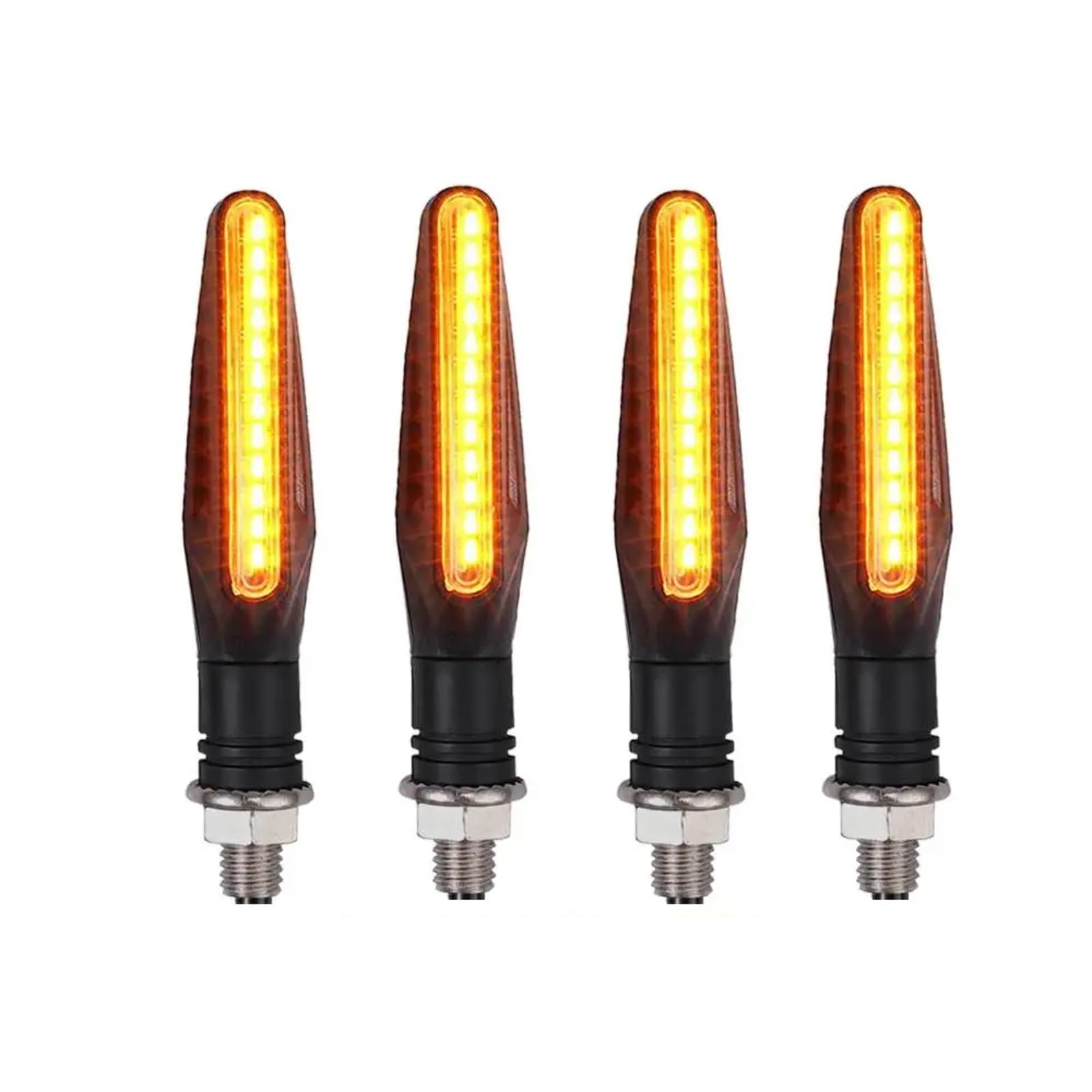 4 pezzi indicatore di direzione del motociclo flusso ambra 12V lampeggiatore anteriore posteriore lampeggiante per sport bici da per cross(B)