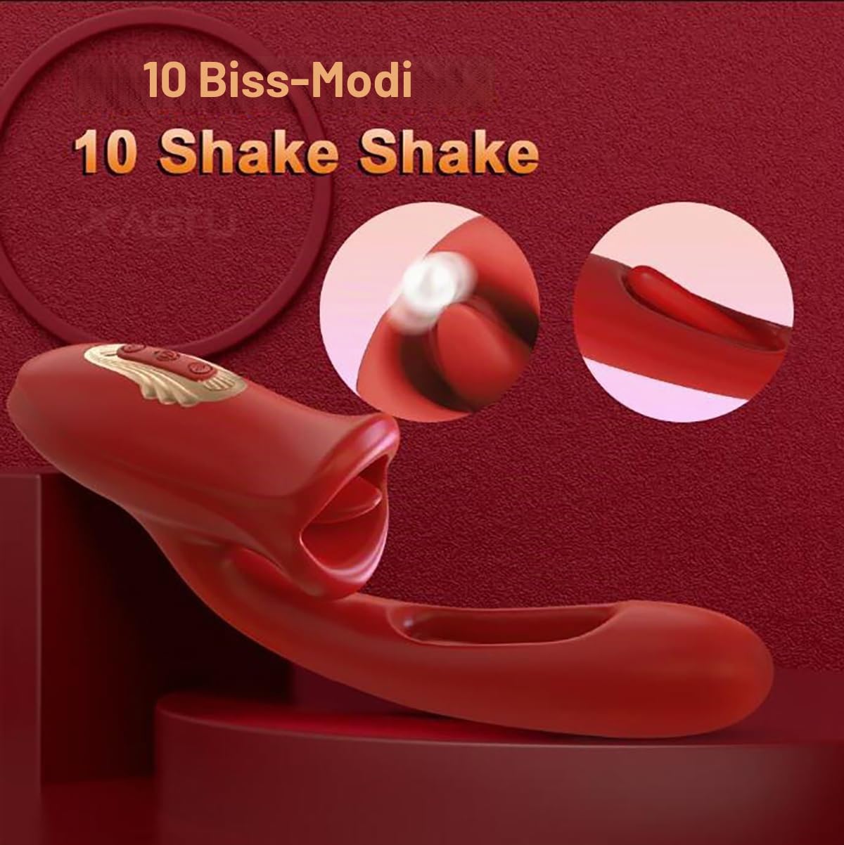Silikon 3 in 1 Dildo Rabbit Vibratoren mit 10 Slap Vibrationsmodi Zunge Saugen für Sie, Leise G-Punkt Klitoris Stimulator Analvibrator Massage Stab Erotic Sex spielzeug für Paare Frauen(A)
