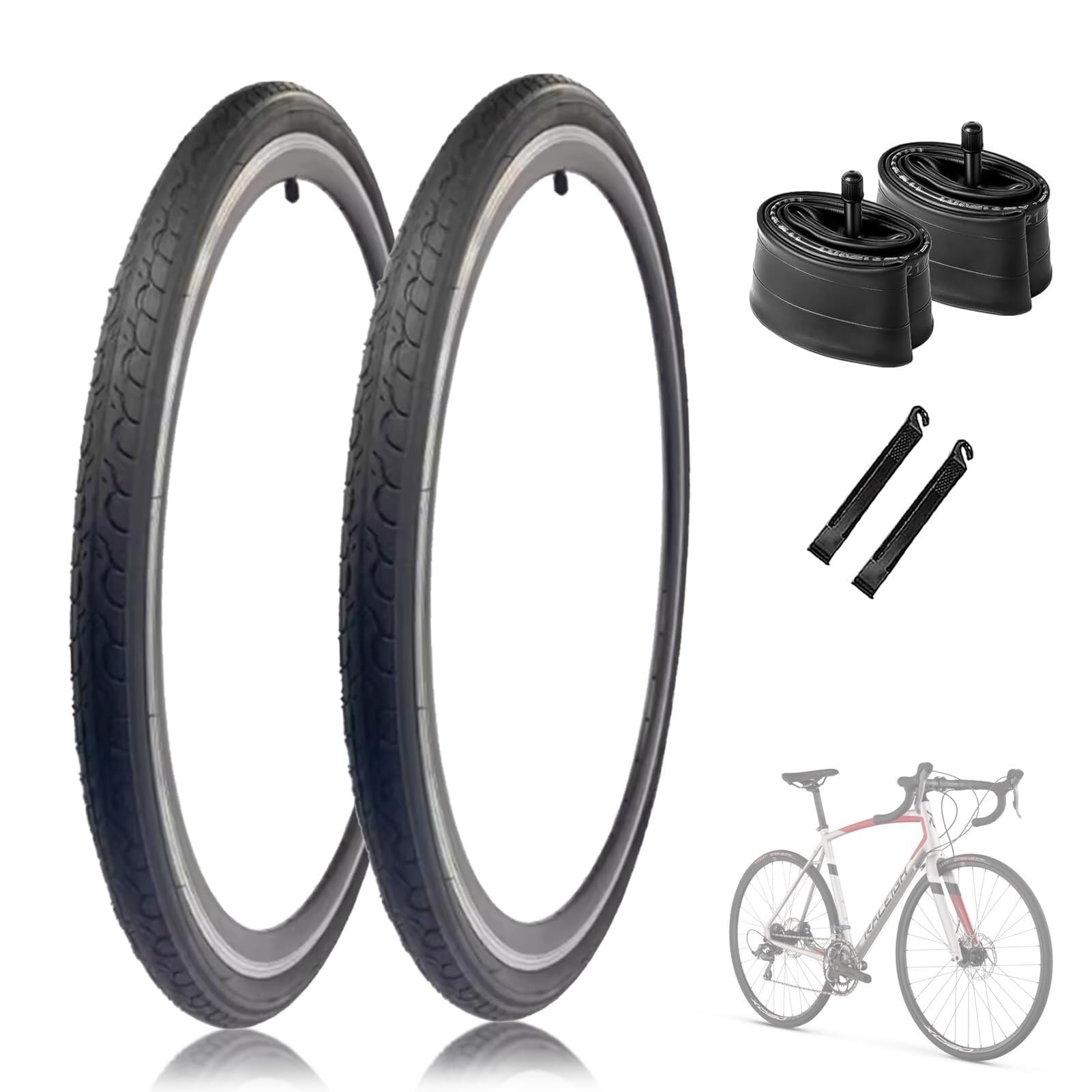 2PCS 700x25C/28C/32C/35C/38C/40C Opony Do Rowerów Szosowych Z Dętkami I Łyżkami Do Opon 700 25C/28C/32C/35C/38C/40C Opony Rowerowe Z Podwójnym Bieżnikiem I Ochroną Przed Przebiciem