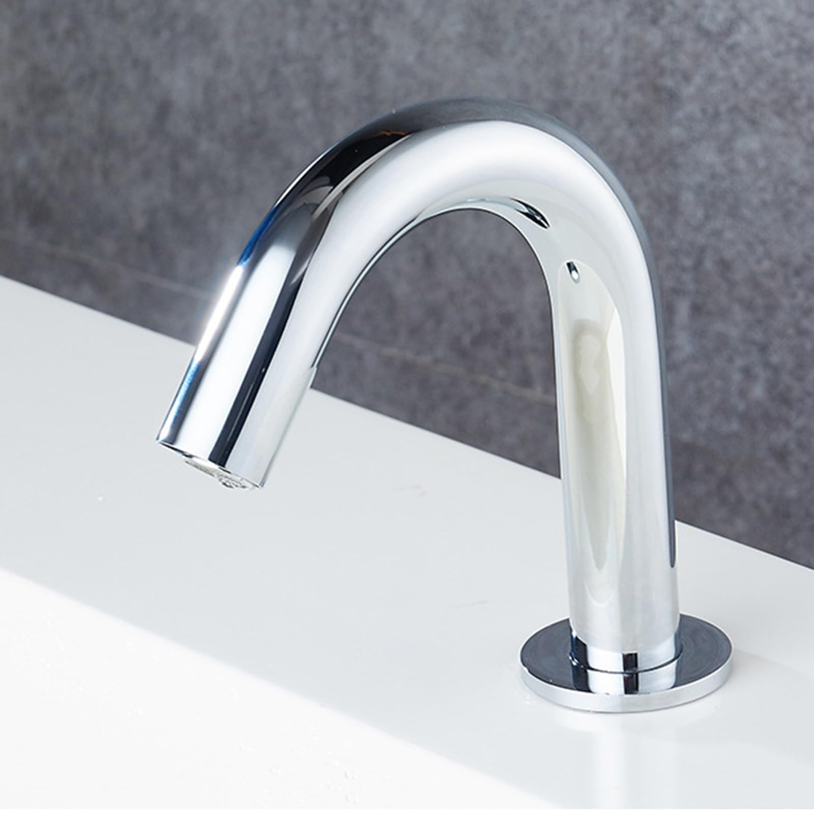 ZYCHSJXA Touchless Basin Tap Bathroom Sink Taps Mixers Chrome Spout Gooseneck Automatic Infrared Sensor Faucet,Low