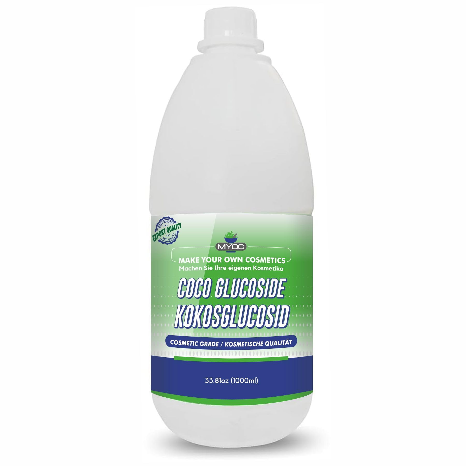 Coco-Glucoside, Natural Surfactant for Skin, Shampoo, Body Wash, Shower Gel – 1L/33.8 Fl Oz