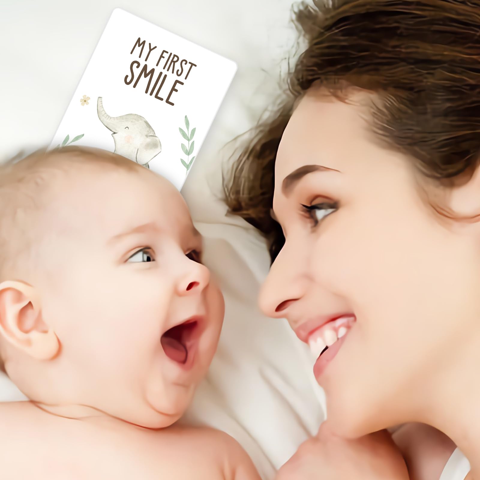 50 Baby Milestone Cards in English, Unisex Milestone Baby Cards for New Parents Baby Monthly Milestone Cards - Image 3