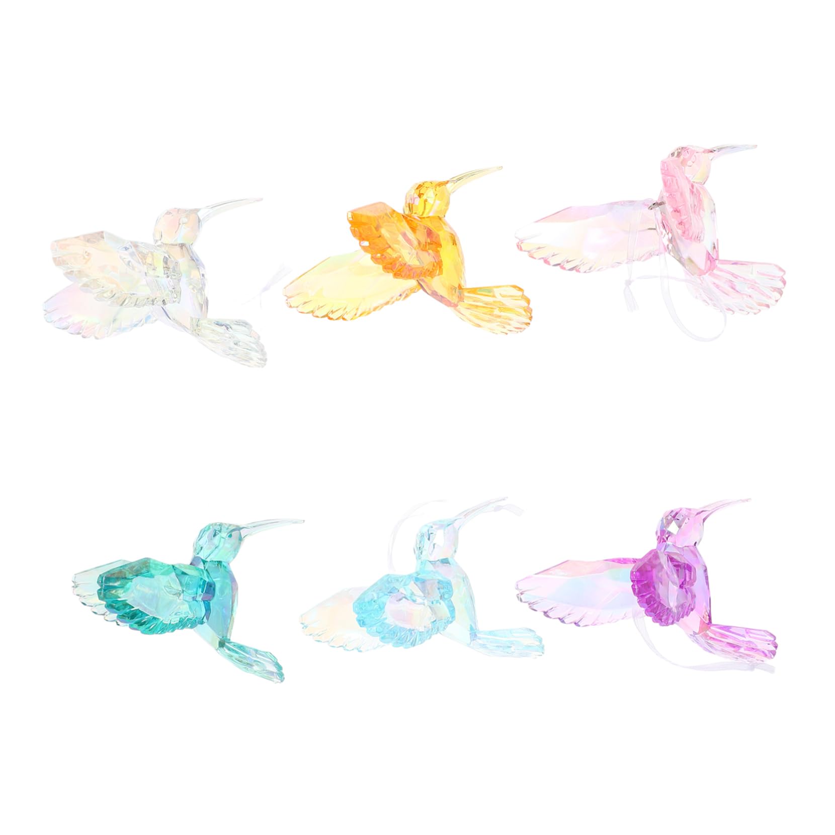 VALICLUD 6 Stück Bunte Anhänger aus Acryl Dekorative Vogelornamente für Zuhause und Weihnachtsbaum Praktische Hängende Deko mit Zartem Design