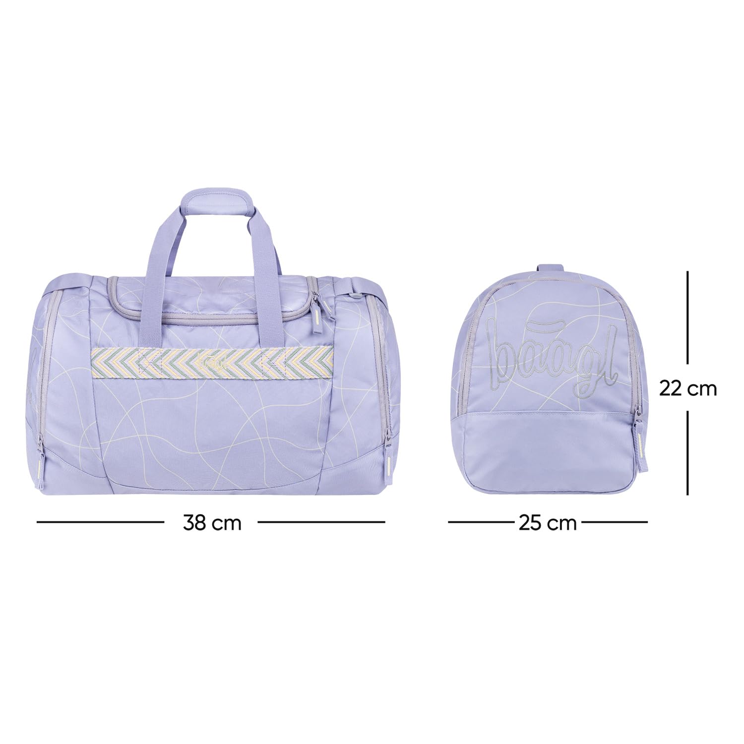Baagl Sporttasche Mädchen Teenager – Stylische Reisetasche mit Schuhfach Kinder – Tasche für Sport, Fußball, Ballett, Schule & Freizeit, Schwimmtasche, 25 l (Mishmash)
