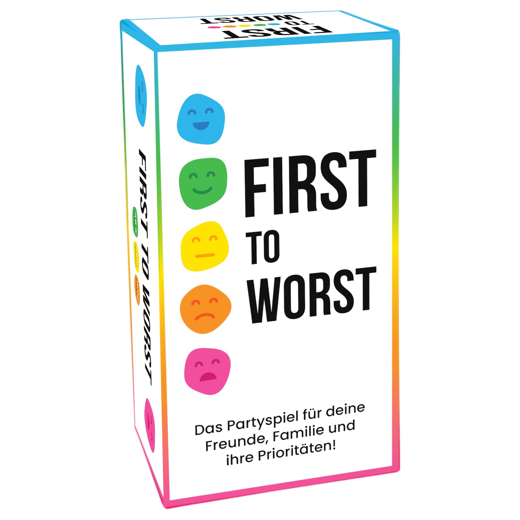 FIRST TO WORST — Das Kartenspiel, bei dem Ihr erraten müsst, wie eure Freunde und Familie Dinge bewerten | Lustiges Ranking- und Ratespiel für Spieleabende, Partys und als originelle Geschenkidee