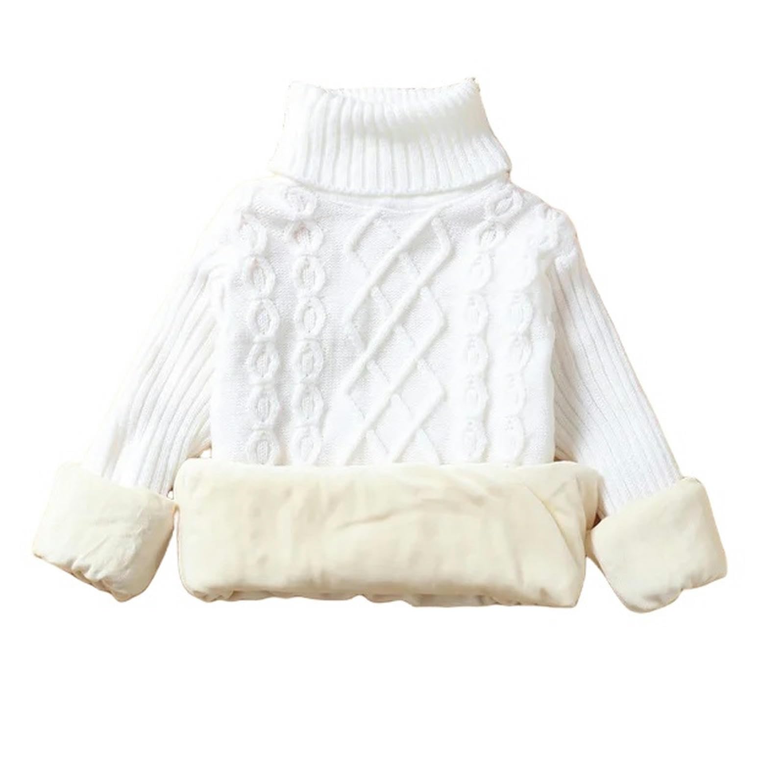 Zonto Ropa Interior de Invierno para niños Suéter De Cuello Alto para Niños De Invierno, Suéter De Otoño Engrosado De Terciopelo para Niños, Blusa para Niños, Ropa para Niños-K-7-8T (Talla 140)