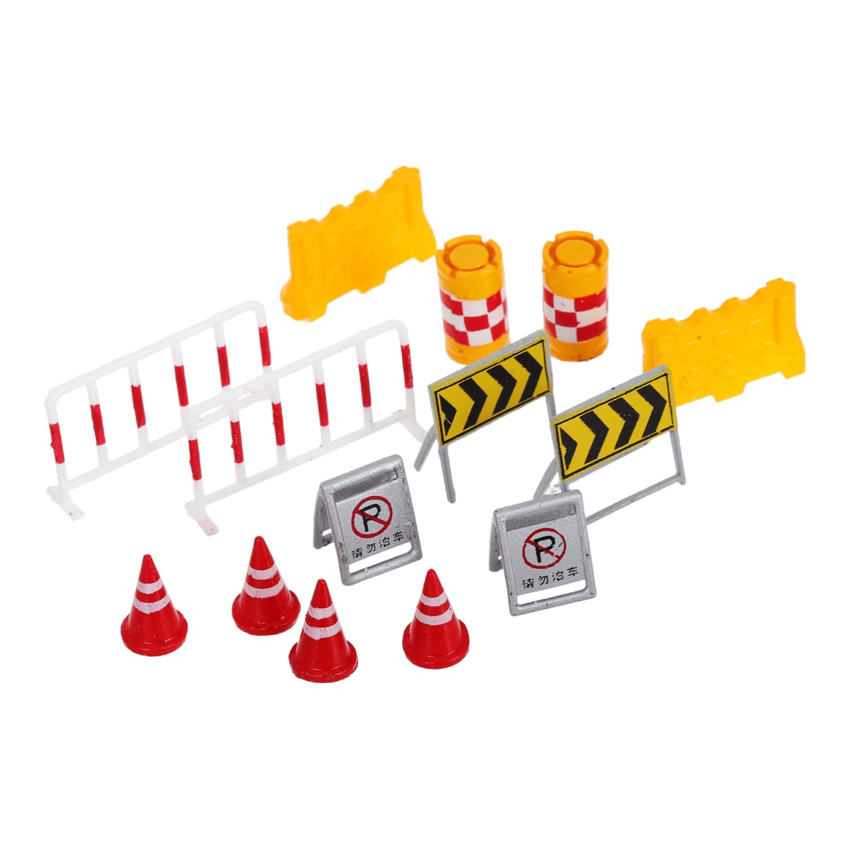 IMIKEYA Modèle Miniature de Barrière Routière en Résine 3D 14 Pièces Facile à Nettoyer pour Décoration, Photographie et Vitrine à Figurines D'garçon et Filles