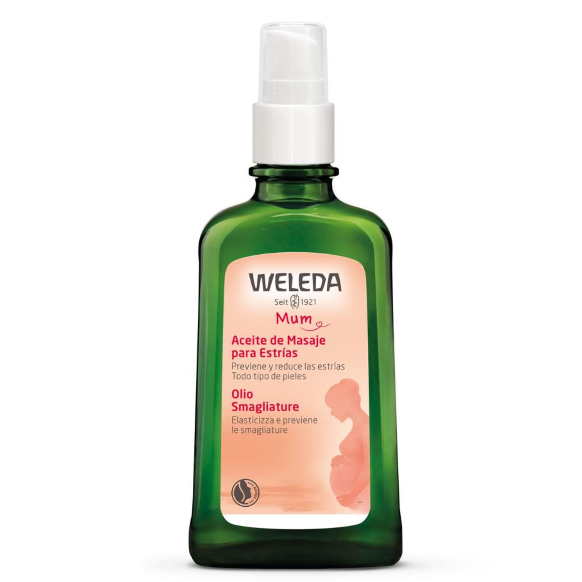 Weleda – Aceite de Masaje Antiestrías Embarazo, Mejora la Elasticidad de la Piel y Ayuda a Reducir la Apariencia de Estrías, Hidratación y Cuidado Corporal - 100 ml