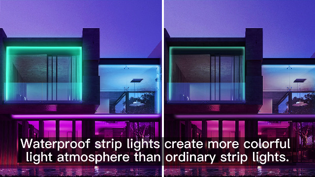 Image of DAYBETTER Waterproof Led Lights for Bedroom, 16.4ft Led Strip Lights, 150 LEDs Color Changing RGB 44 Keys Remote Controller, 12v for Outdoor Room Home Party Christmas Decoration