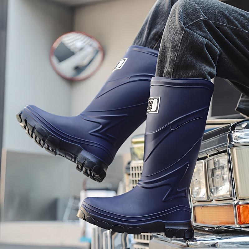 Durable Waterproof Men's Rain Boots for Outdoor Work and Fishing2