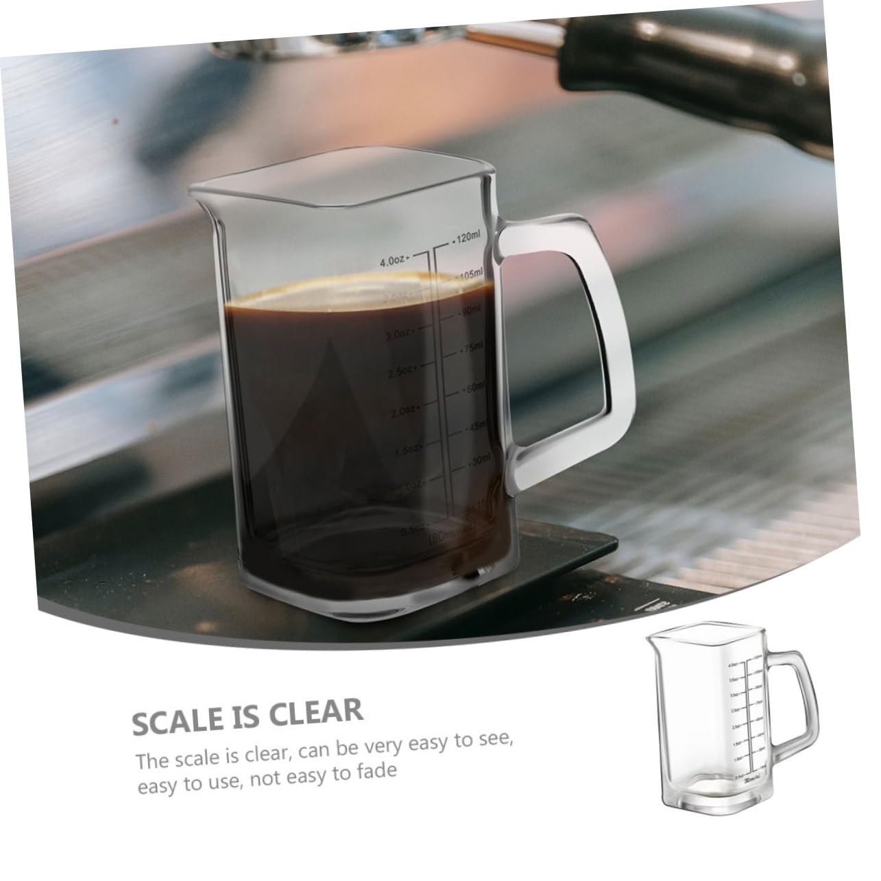 5 Pièces Tasse De Mesure De Verre Pour Tasses Portable Gobelets Café Tasse à Mesurer Liquide Gobelet Verseur Expresso Berceur De Verre Verseur En Transparent Un