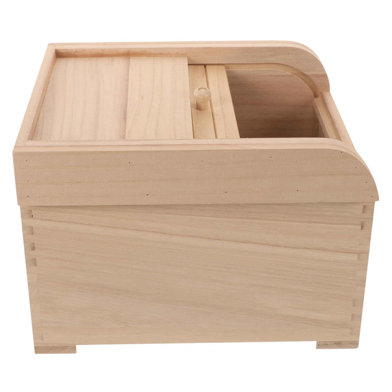 Cabilock Boîte de Rangement pour Riz en Bois 5kg, Couvercle à Rouleau