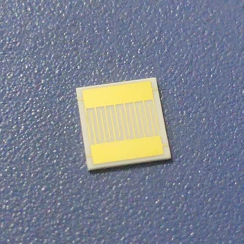 10 electrodos interdigitados de oro - Matrices IDE de cerámica de alúmina de 200 μm for sensores - 5 x 5,4 mm, alta precisión