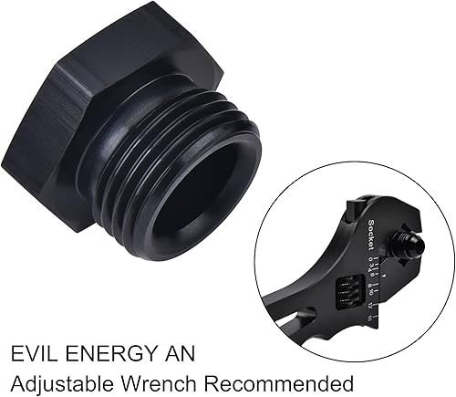 Miniatura 5 de EVIL ENERGY 6AN Block off Cap ORB Plug Adaptador Macho Aluminio 2PCS