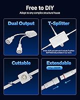 Vista 7 de ASAHOM Permanent Outdoor Lights Pro S108B, 100FT with 72 RGBCW LED Light, 70lm White, WLED Integrated, AI Lighting, 30000 Dynamic Effect, IP67