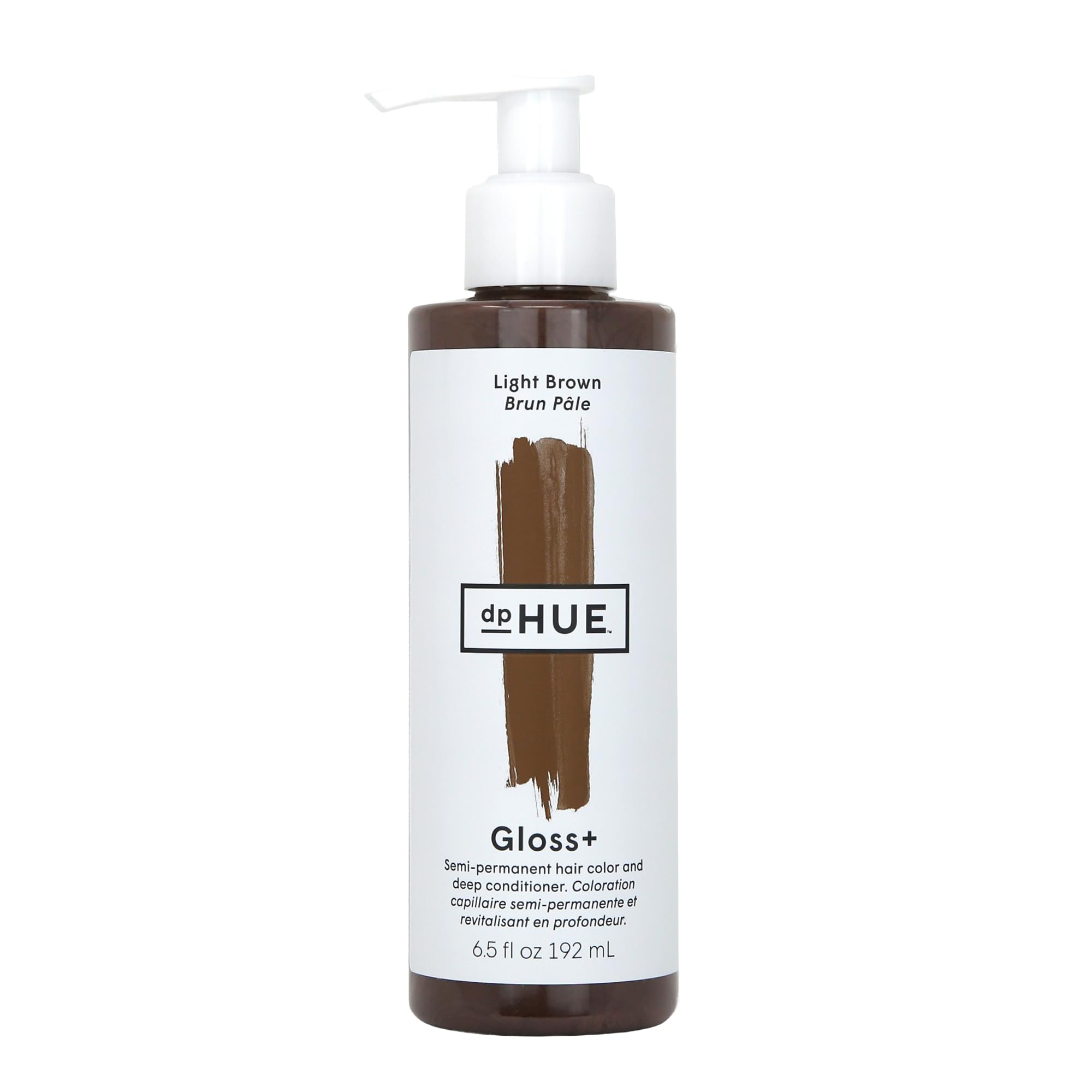 dpHUE Gloss+, Light Brown - 6.5 oz (8-12 Applications) - Semi-Permanent Hair Color & Conditioner - Lasts Up to Eight Washes - Paraben, SLS & SLES Sulfate Free - Vegan, Leaping Bunny Certified