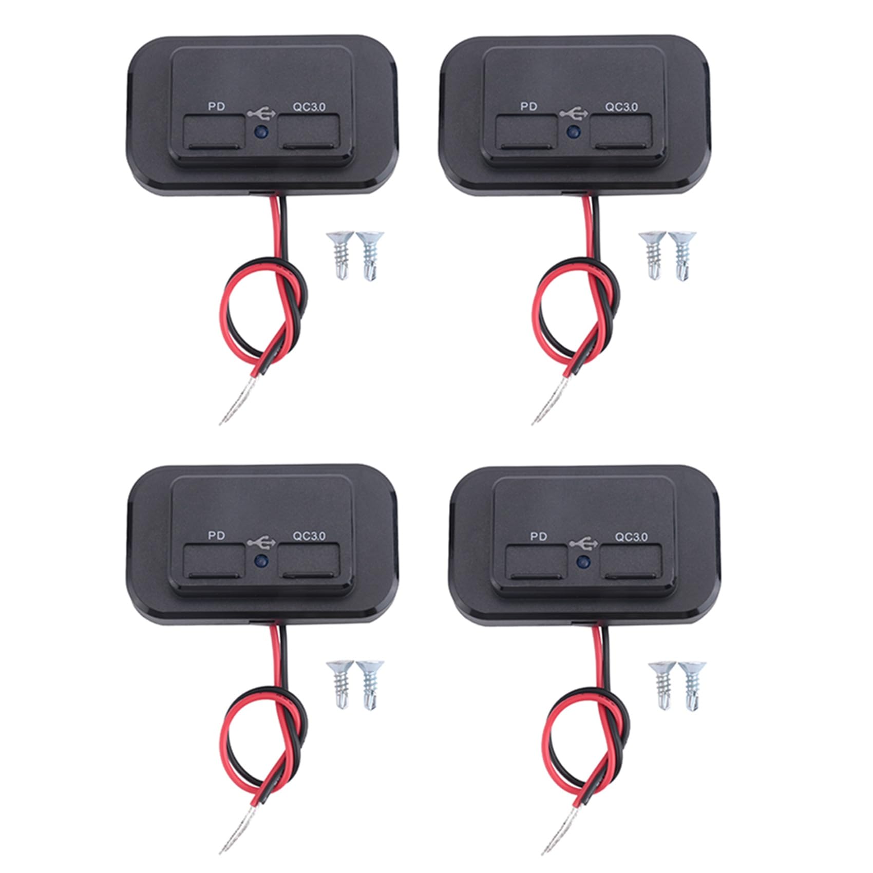 4X Chargeur de Voiture USB+PD Prise 12V/24V SéParateur de Charge USB Adaptateur Secteur pour Moto Camping-Car-Camion ATV Bateau Voiture RV