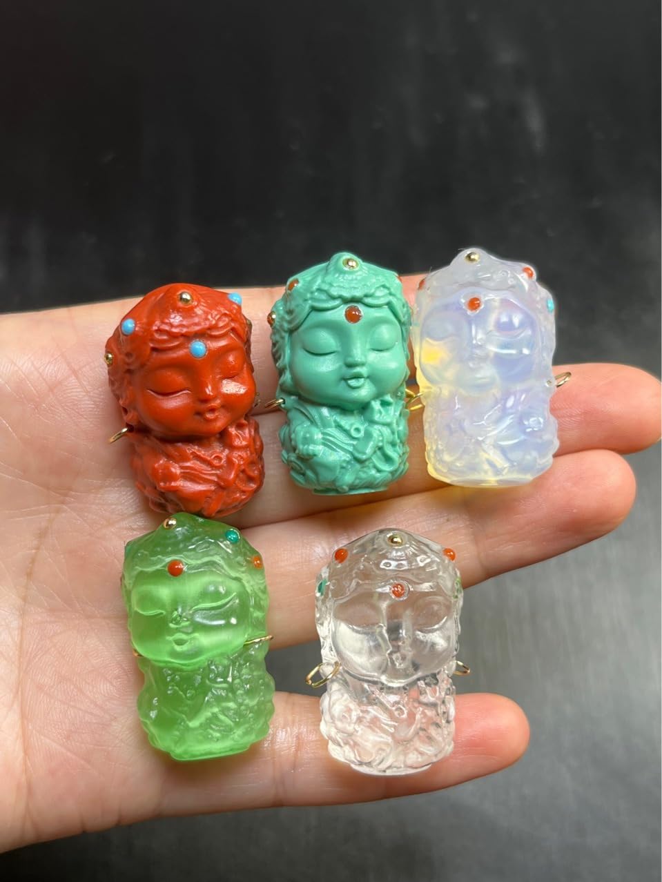 ONURTH Perle di Vetro Sherpa Dadu Mother 10/20PCS 32MM Perle di Vetro per creazione di Gioielli Fai da Te Collana Braccialetto Perline di Cristallo per l'artigianato