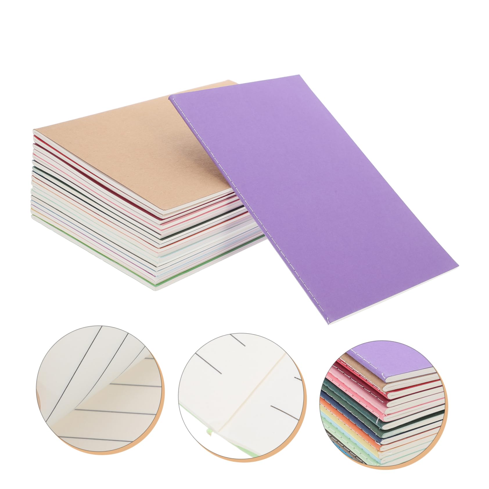 OSALADI Set 18 Pezzi Quadernetti Piccoli A5 in Carta Kraft 60 Pagine Quaderni Monocromo per Scrittura e Disegno Adatti per Ufficio e Schizzo Design Elegante