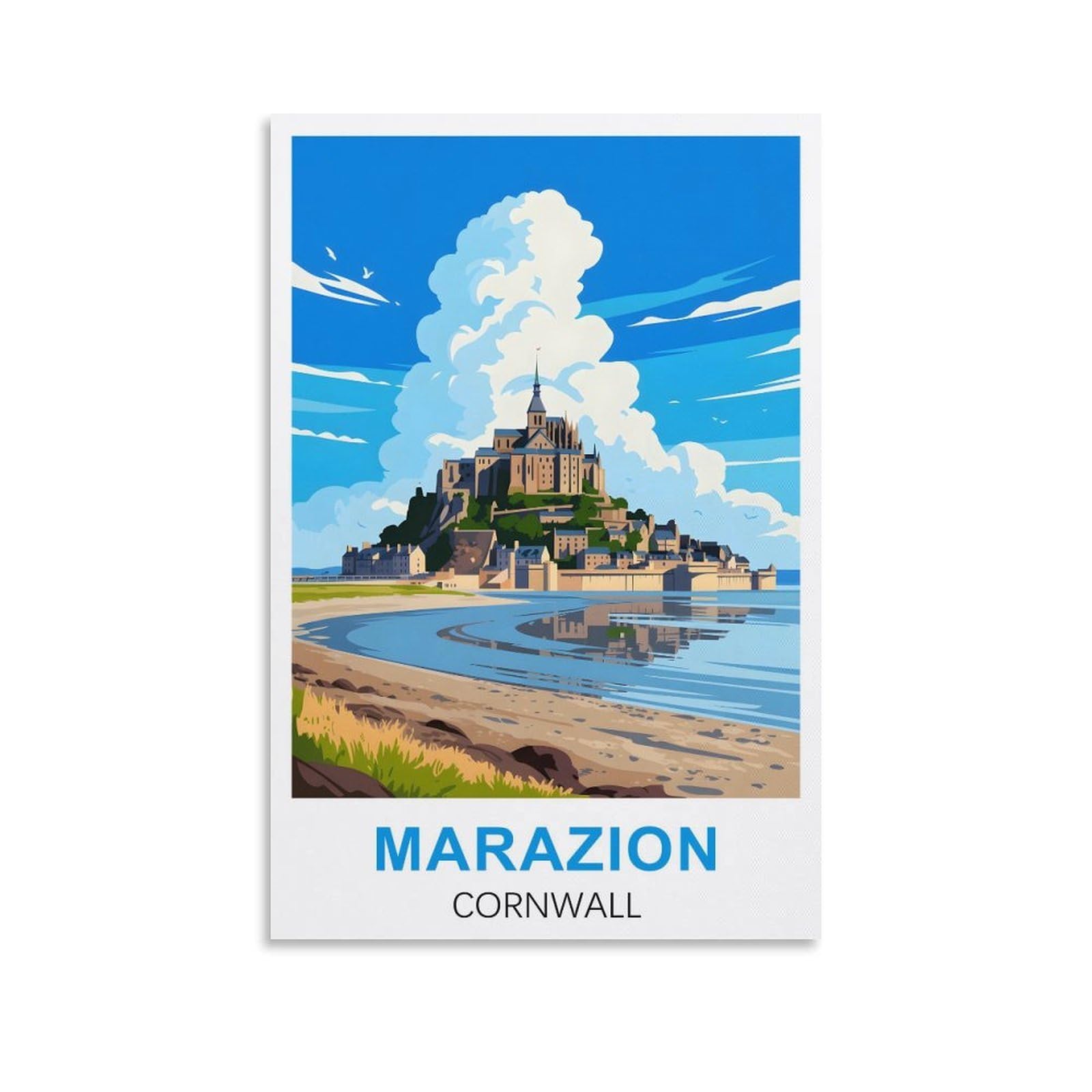 EZMLFA Diamond Art Kits Adults,Marazion Cornwall,5D Dimond Picture, Crystal Gem Art Crafts for Boys Girls, DIY Mosaic Creations Set for Home Decor 50x60cm