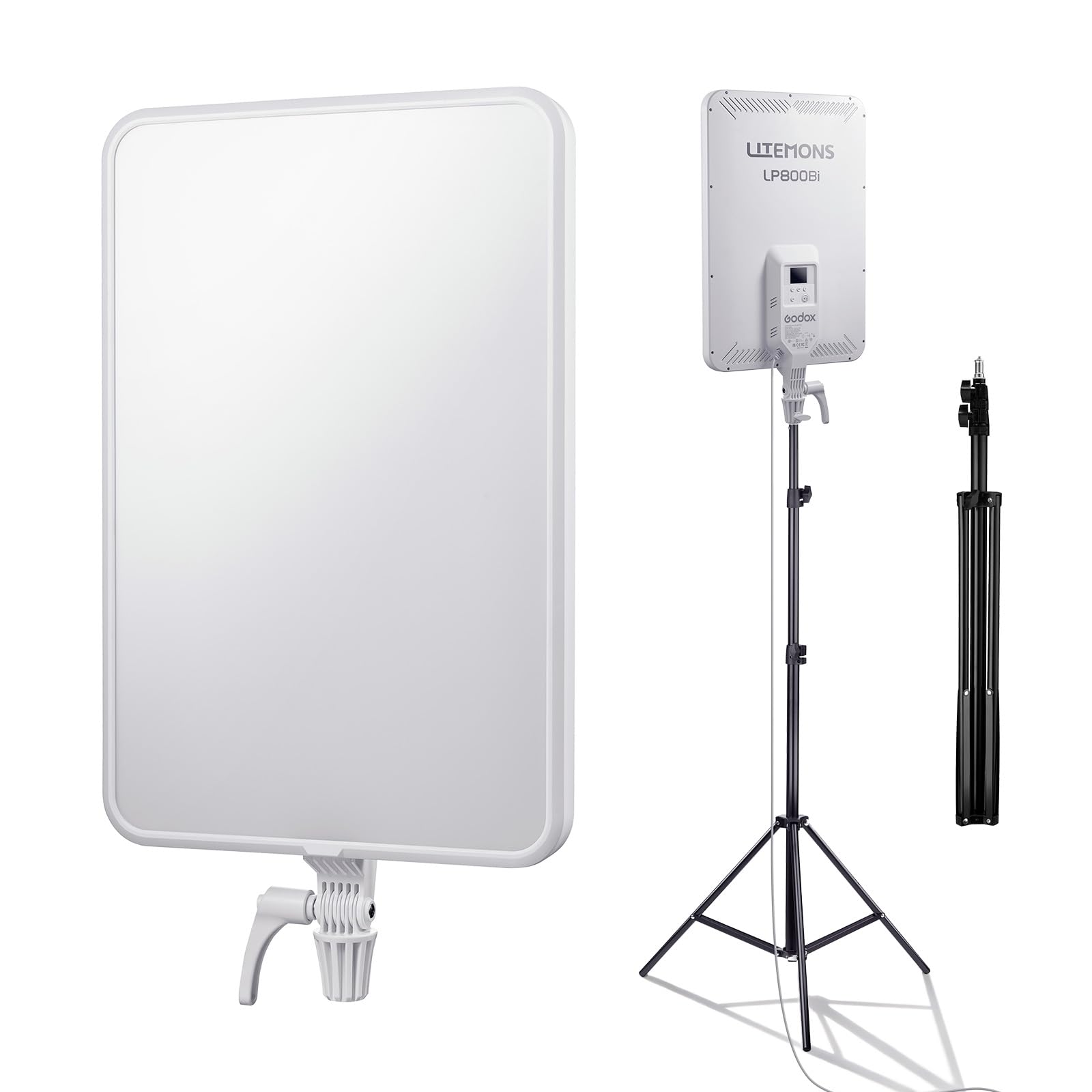 GODOX LP800Bi 85W Bi-Color LED Video Light w/Stand, 2800K-6500K, 0-100% Dimmable LED Panel Light, 180°Adjustable Angle, APP Control, CRI96+ TLCI98+, Studio Soft Light for Video Photography