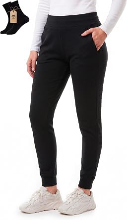 MERINNOVATION Womens Joggers with Pockets - 100% Merino Wool Sweatpants Midweight Wicking Thermal Pants for Running Hiking