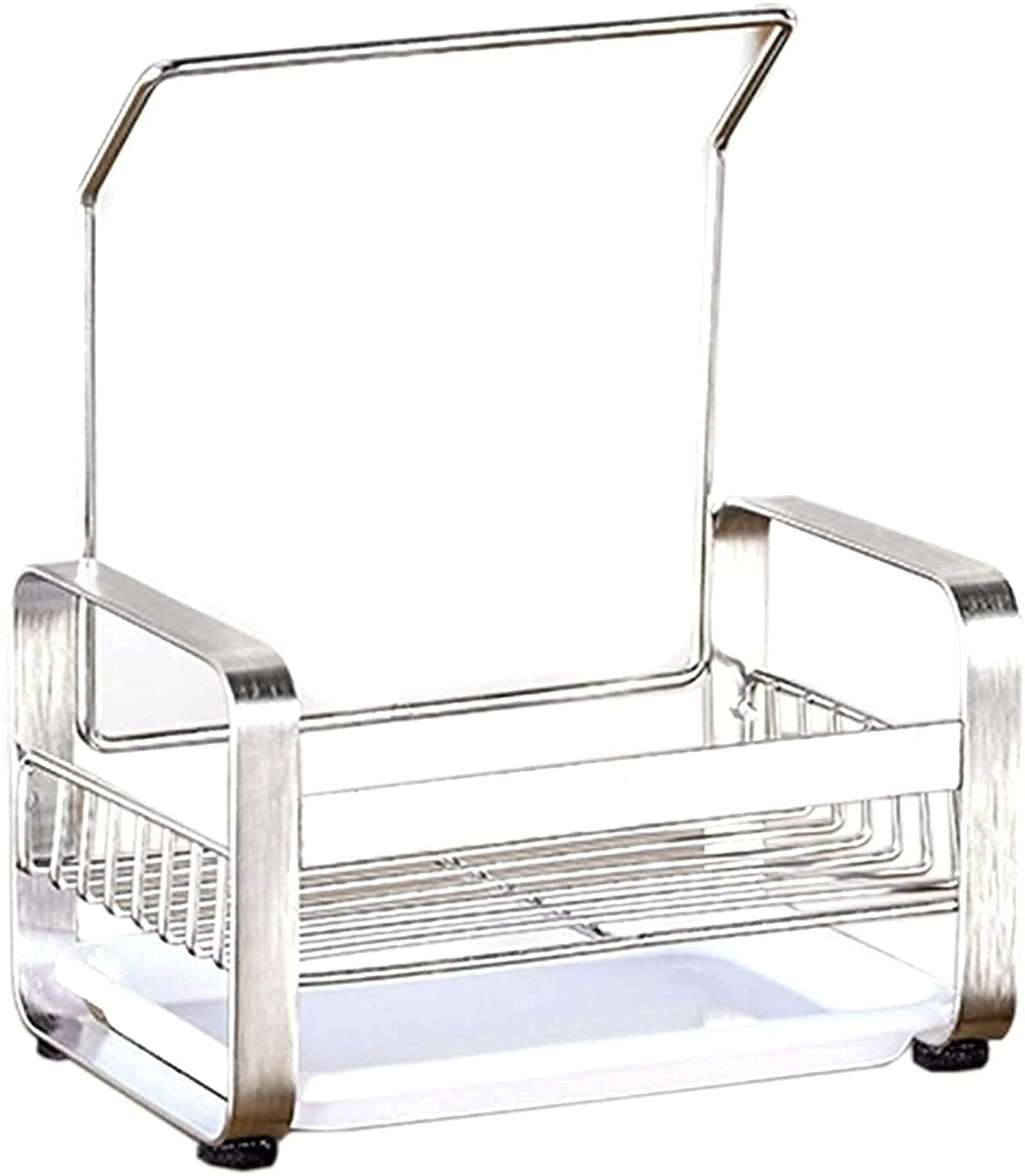 Drain Rack Large Sponge Holder Kitchen Sink Caddy Cleaning Brush Soap Organizer Rack with Drain Tray Tidy Kitchen