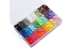 ilauke 408 Sets of T5 Plastic Snap Buttons in Organizer Box
