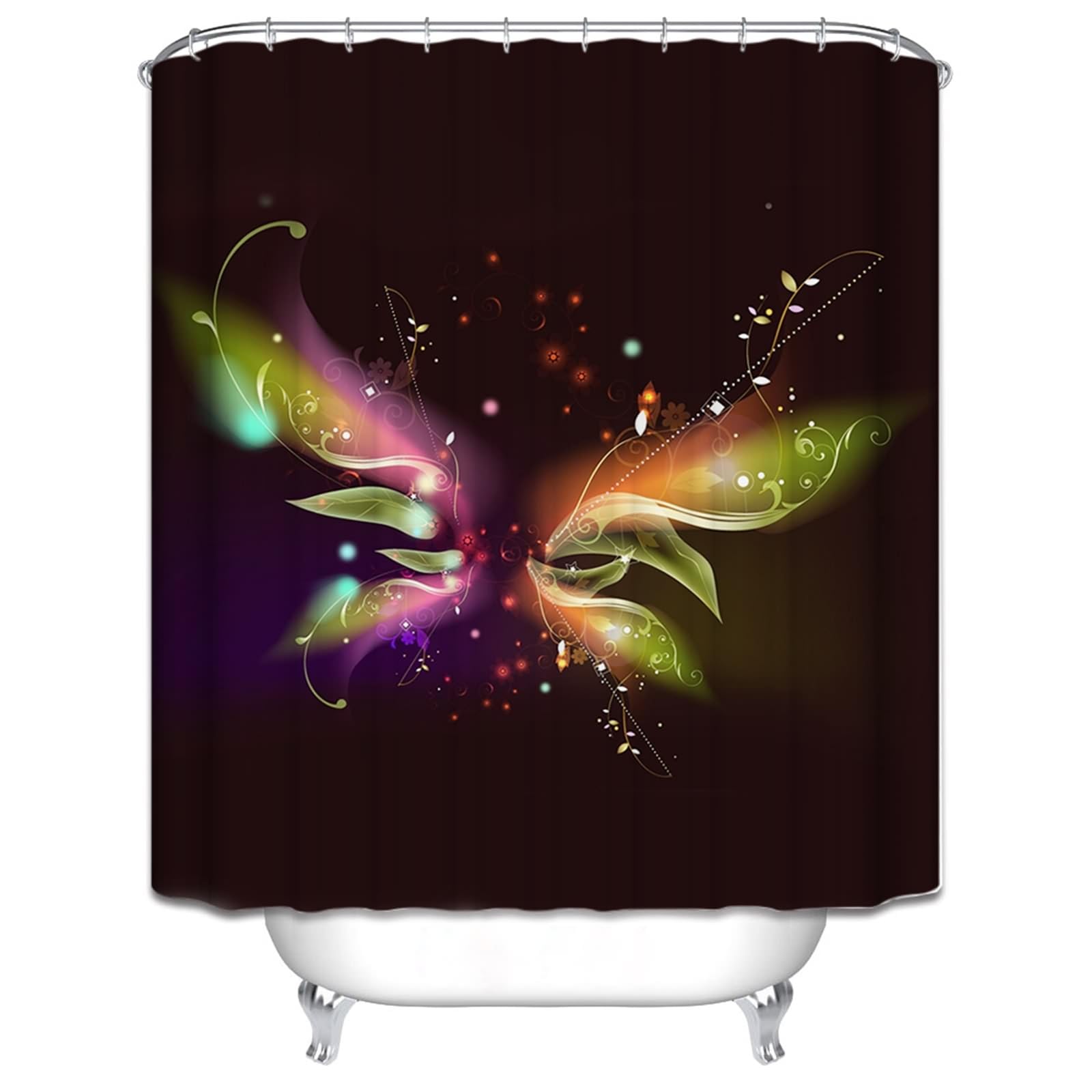Rideau Douche sous Evier Salle Bain Motif Papillon pour une Décoration Hivernale Cocooning