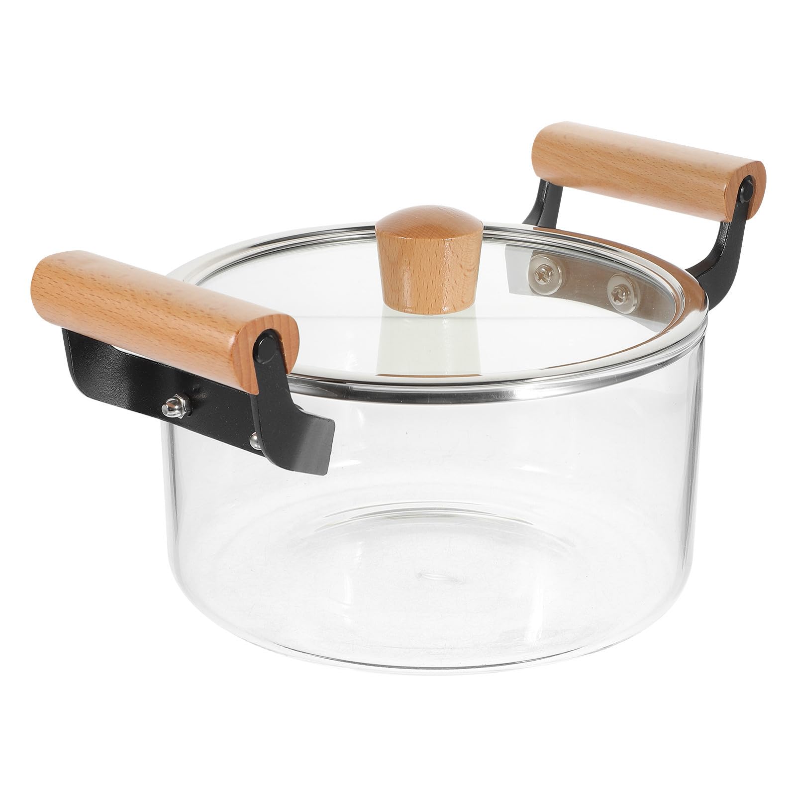 Casserole Transparente en Verre et Poignée Couvercle 2,5 L