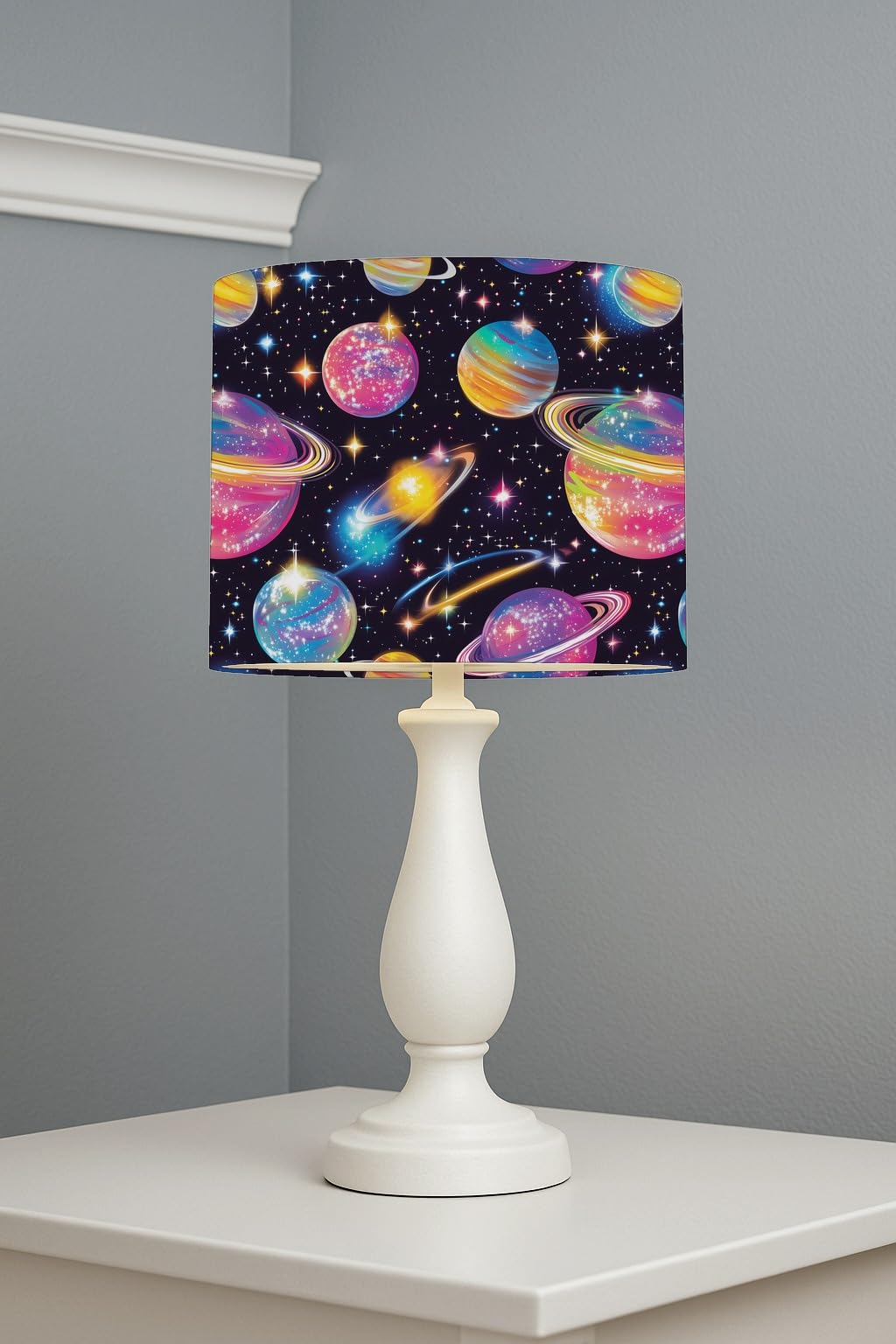 Cosmic Dreamscape Glow III lightshade – 20 x 18.5cm Table Drum Shade | 8DB895