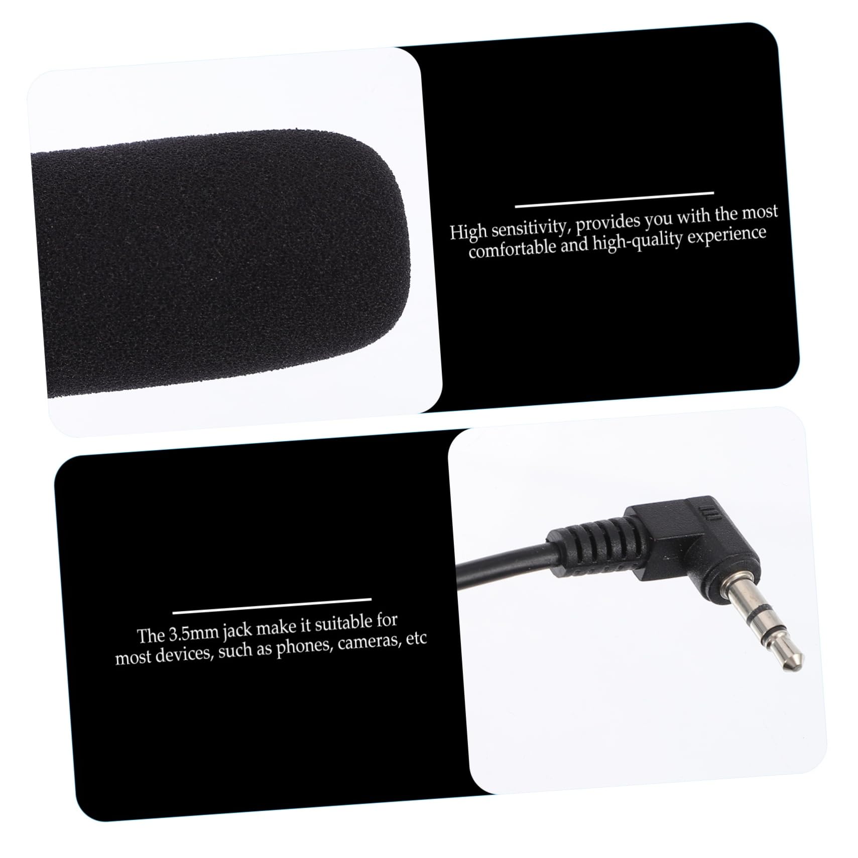HEMOTON 3pezzi Microfono Per Fotocamera Dslr e Smartphone Leggero e Portatile Per Interviste e Registrazioni Audio Compatibile Con Dispositivi Con Jack