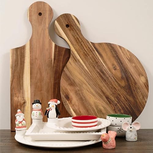 Miniatura 5 de Tabla rectangular de acacia para embutidos  Tablas de queso de 10 x 22 pulgadas perfectas para Navidad, Halloween, regalos de boda ideales para