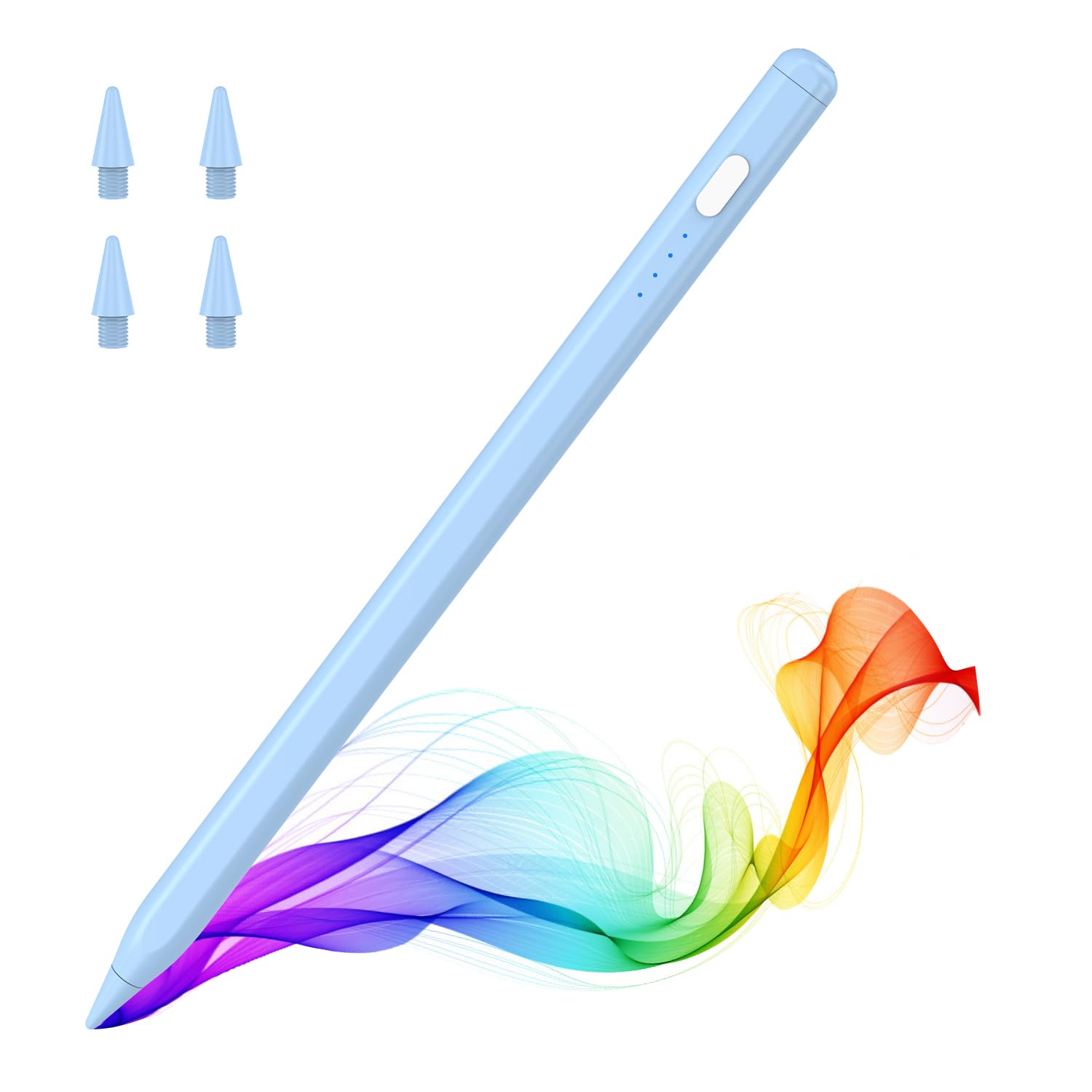 MoKo Pencil for iPad (A16) 11th 10th Gen, Stylus Pen for 2018-2025 Apple iPad 11/10/9/8/7/6/A16, Mini 7/6/5, Air M3/M2 11"/13"/5/4/3, Pro M4 13"/12.9"/11" Tilt Sensitivity, USB-C Fast Charging, Blue