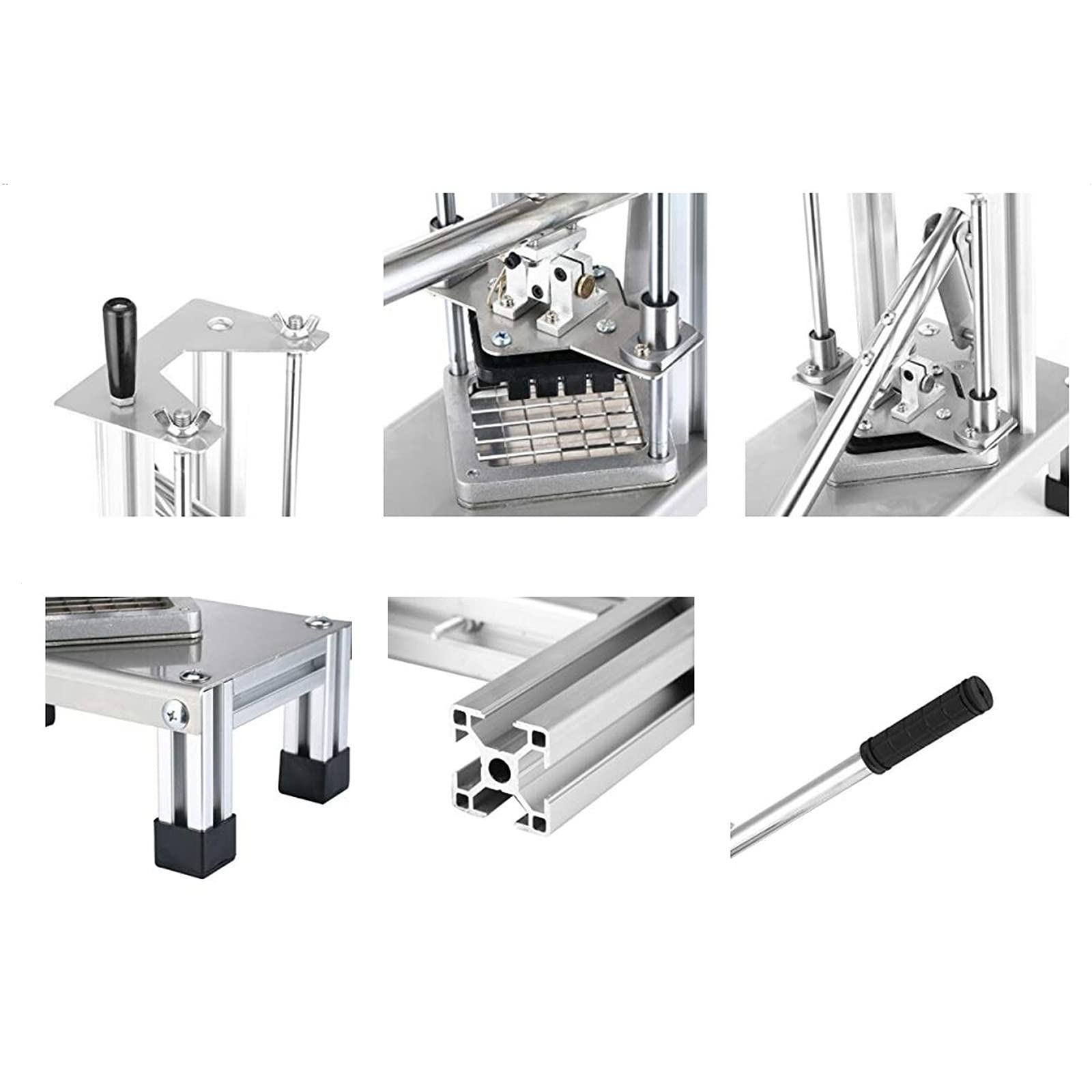 Kartoffelschneider Pommes Frites Schneider mit 3 Ersatzklingen, 7mm, 10mm und 14mm, French Fry Cutter Gemüseschneider Pommesschneider für Kartoffeln Gurken Obst