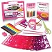 Drawing Stencil Set for Kids- 55 Pc with Non-Slip Clips in Travel Case | Princess Fairy Art Collection Shapes | Fine Motor Skills Development Creativity Activity Supplies Kit, Awesome Gift for Girls