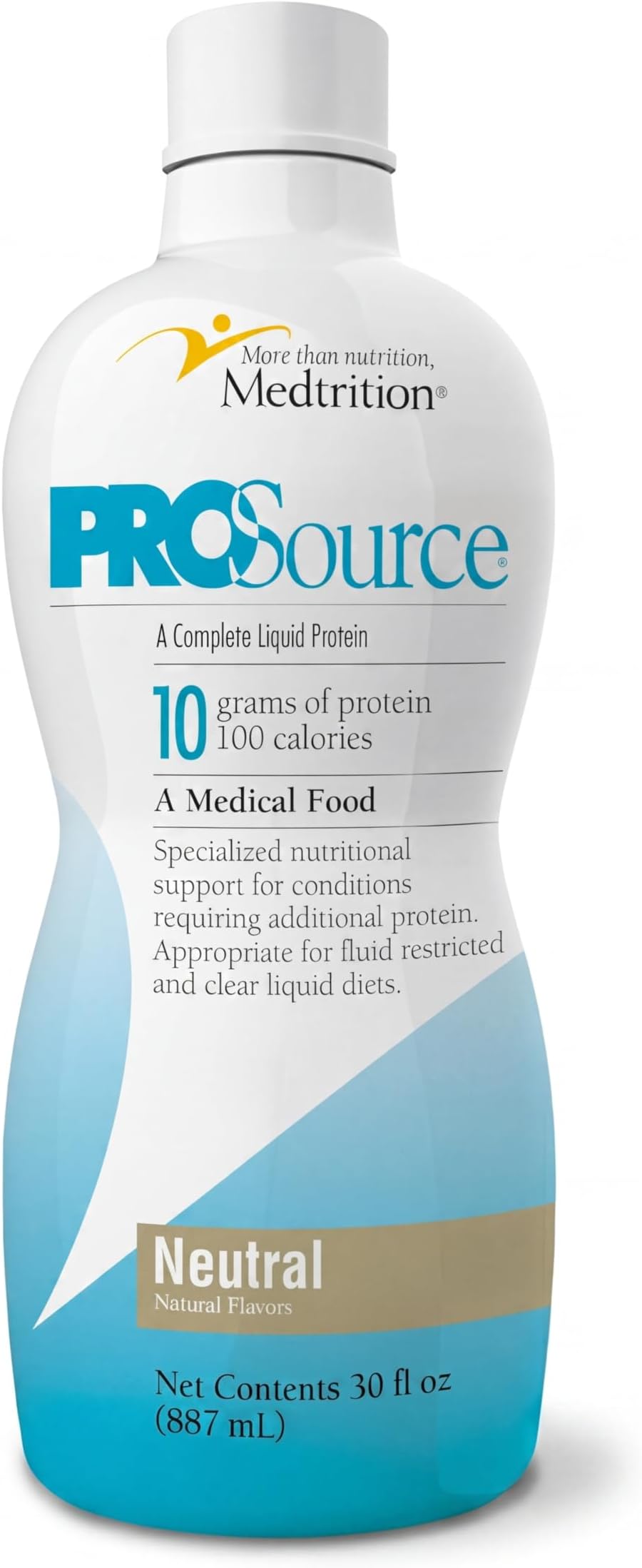 Medtrition Liquid Collagen Peptides Type I & III – 10 Grams Protein per 1 oz – ProSource Protein Liquid - Neutral - 30 Fl Oz (Pack of 1)