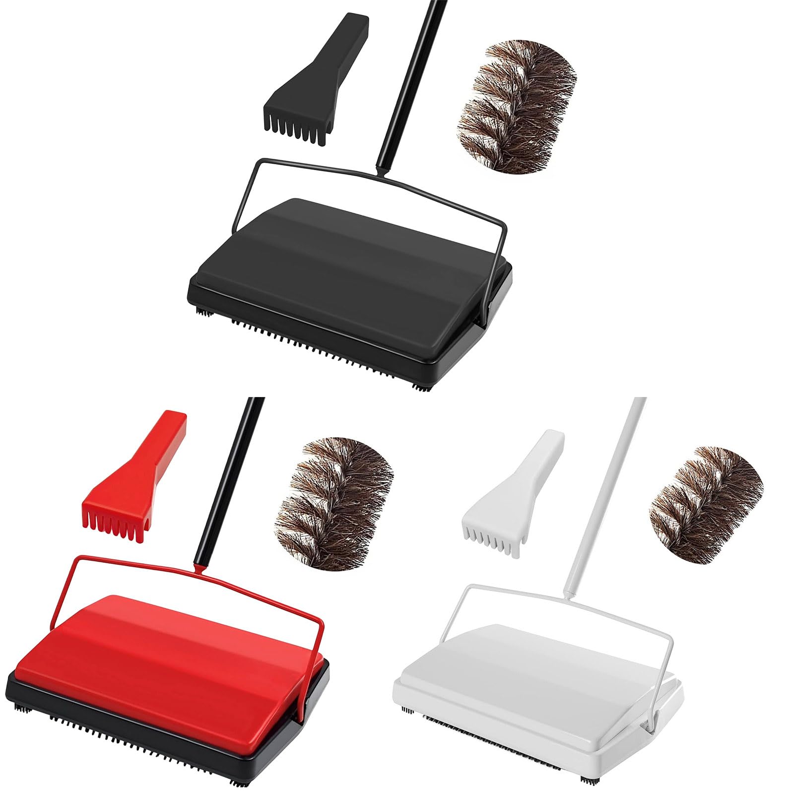 Pulitore manuale per tappeti per capelli, ritagli carta, Red
