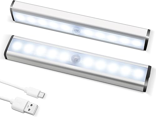 Luz activada por movimiento, luces LED inalámbricas con 30 luces LED adhesivas en cualquier lugar, barra de luz nocturna magnética para armario,