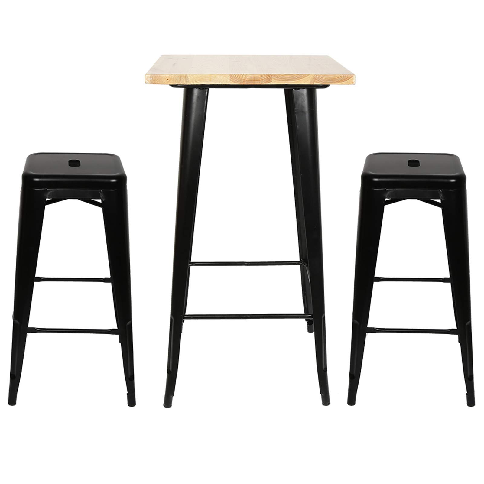 Set di 2 sgabelli da bar in stile vintage - girevole industriale per cucina, tavolo da pranzo, altezza 58,4-83,8 cm, con schienale