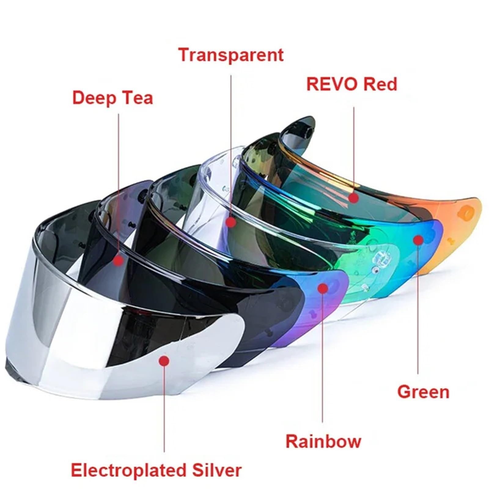 Visera para casco de moto Viseras for casco de motocicleta, reemplazo lente adicional, negro iridio plateado(Black)
