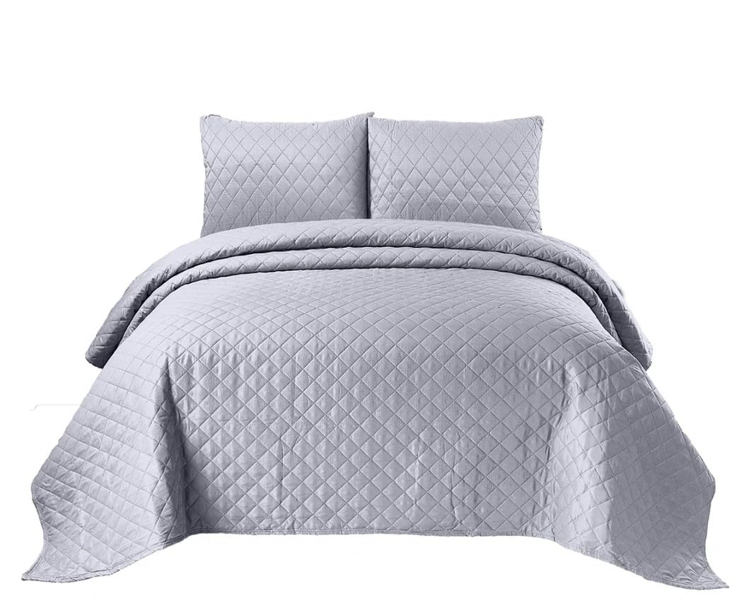 Gesteppte geprägte bequeme Tagesdecke, 3-teiliges Set, geprägter gesteppter Stoff, Tagesdecken mit Pollow-Bezug