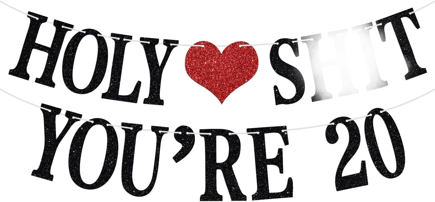 20th Birthday Decorations, Happy Birthday Banner, Cheers to 20 Years, 20th Birthdays/Anniversary Party Decorations Supplies for Teens Adults (20th)