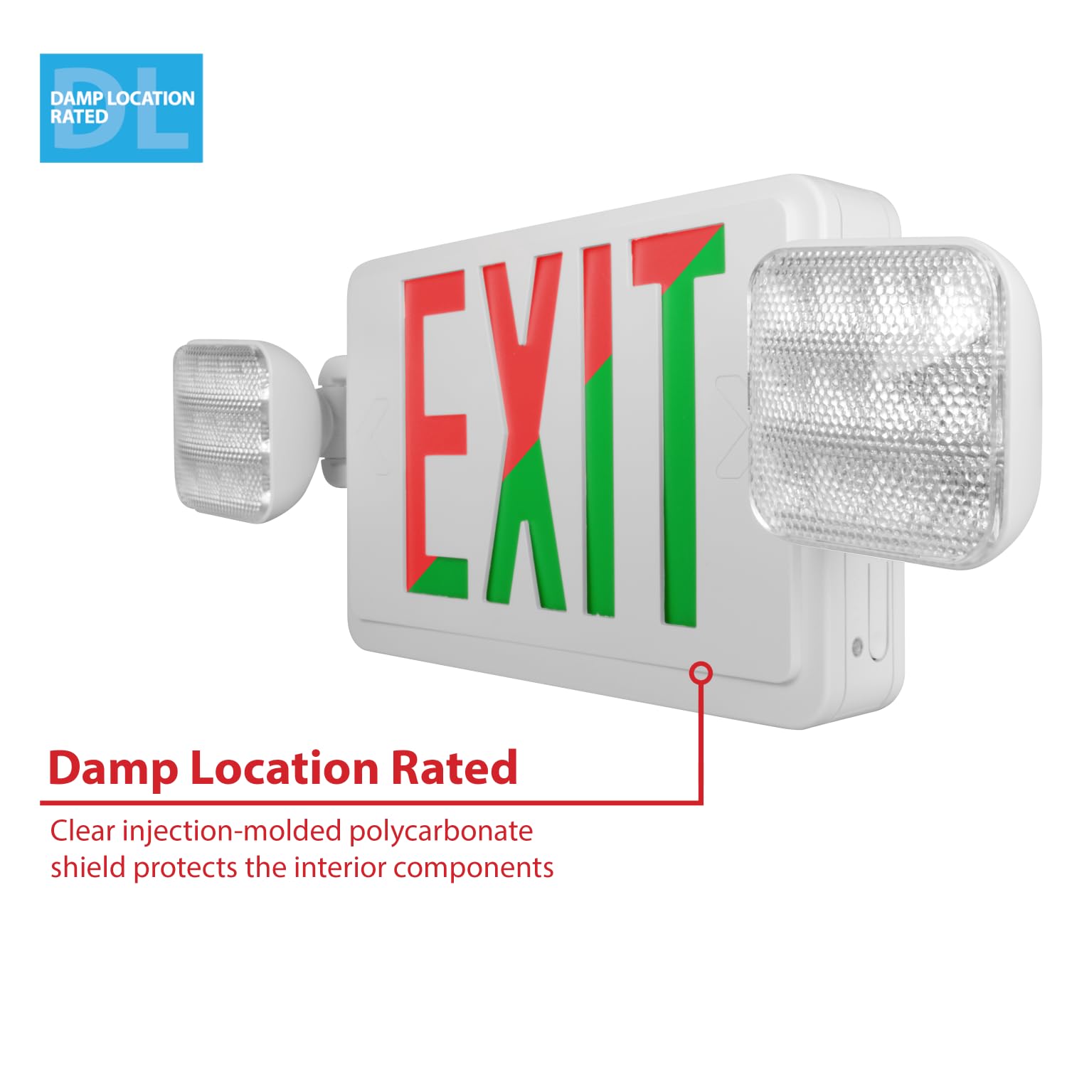 NICOR Lighting ECL1v2 LED Selectable Letter Color Emergency Exit Sign Combo (ECL120UNVWHS2)
