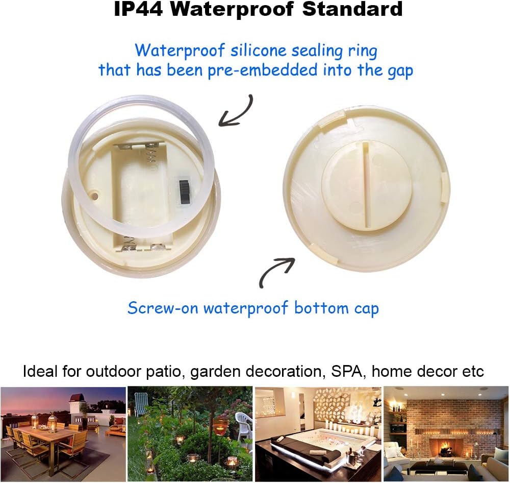 3PCS 4" 5" 6" Waterproof LED Flameless Timer Candles, 1000 Hours Long Battery Life/Flickering Battery Operated Electric Outdoor LED Large Pillar Candle for Outside Lantern Festival Decor etc. - Image 6