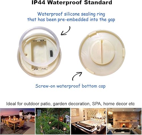 Vista 39 de CANDLE IDEA 12 velas de té con temporizador sin llama, 6 horas encendidas y 18 horas apagadas por ciclo, funciona con pilas, velas votivas LED Luz